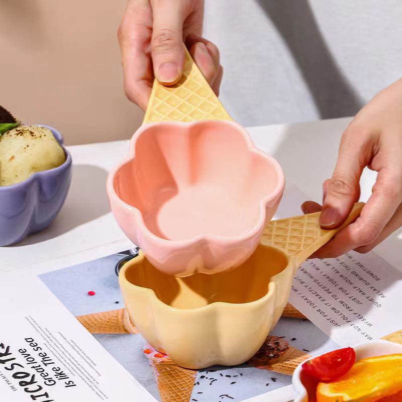 Ceramic Trinket Dish - Ice Cream Shaped Ceramic Bowl Plates