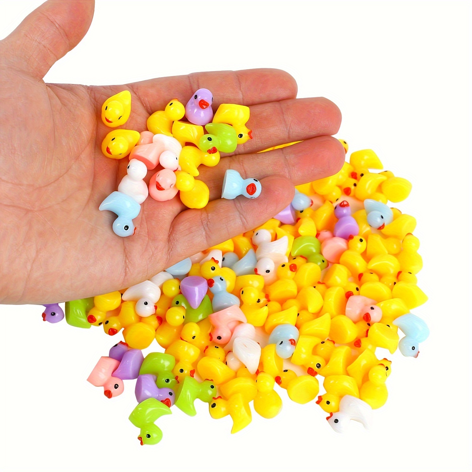 Home Decor Under 100 - 50/100pcs Multicolor Mini Resin Ducks,Miniature Duck
