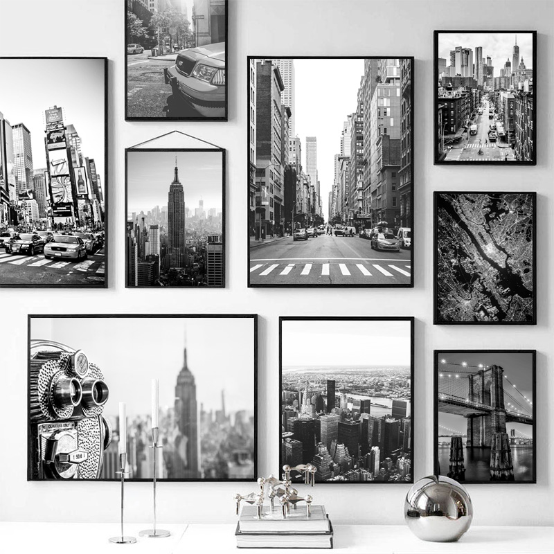 Geometric Wall Art - 1pc frameless Canvas painting New York