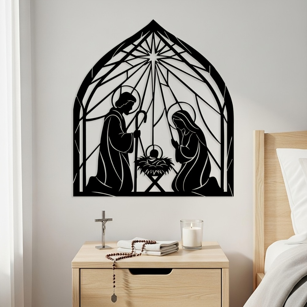 Home Decor Interior - CIFBUY Religious Jesus Nativity Metal Wall