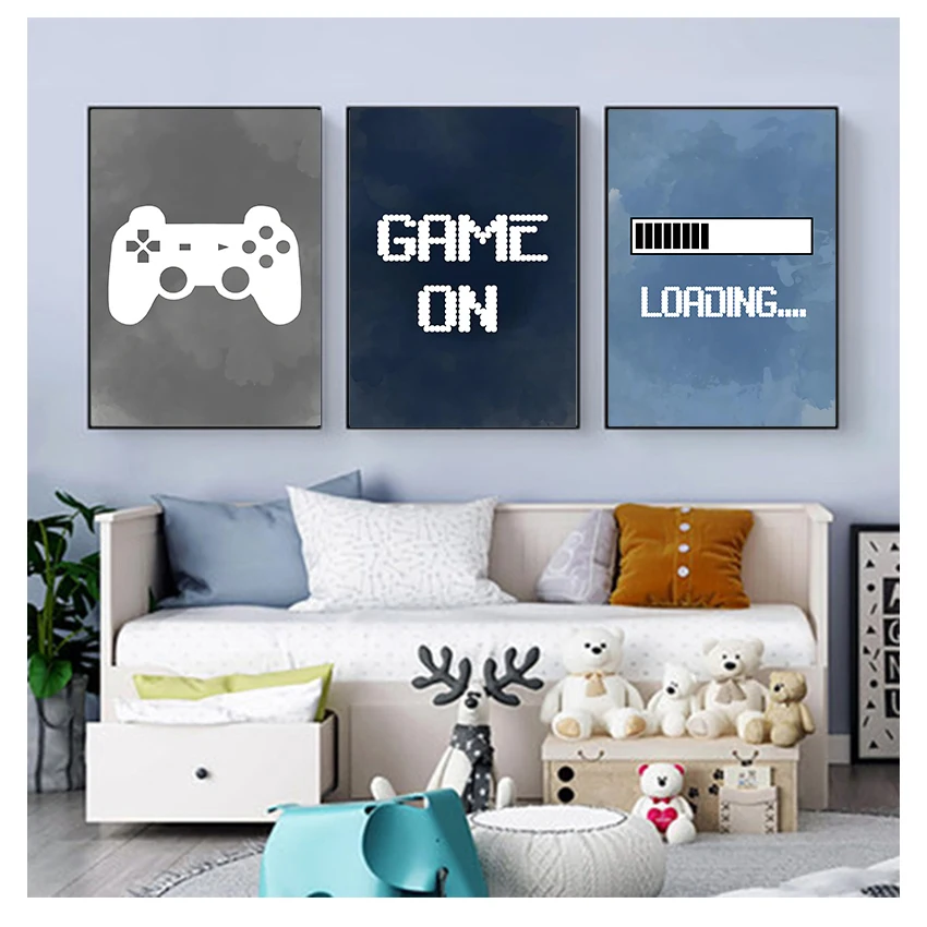 Geometric Wall Art - Nursery Boys Wall Decor , Gaming