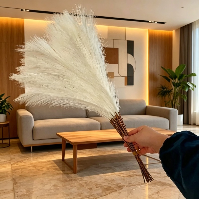 Pampas Grass Decor - Faux Pampas Grass Bundle Fluffy Artificial