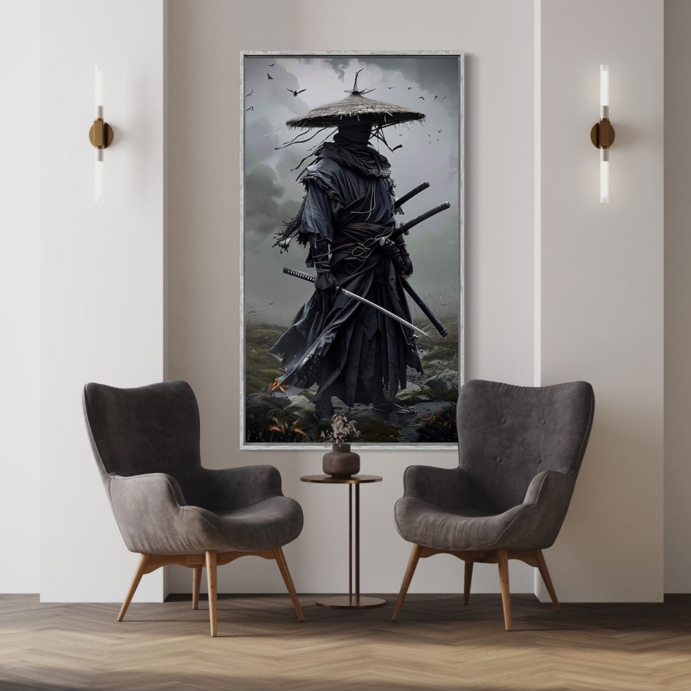 Home Decor Japandi - Vintage Japanese Samurai Poster Printed Canvas