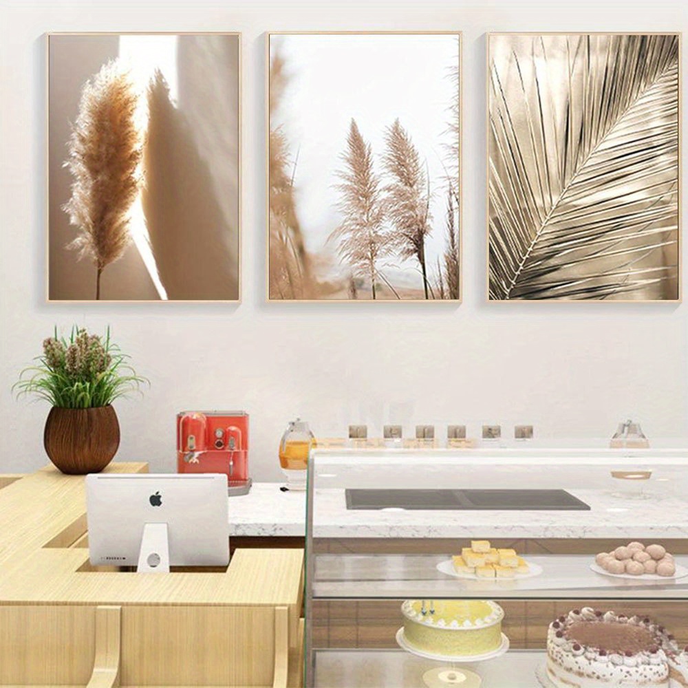 Pampas Grass Decor - 2D Flat 3pcs Unframed Set Premium