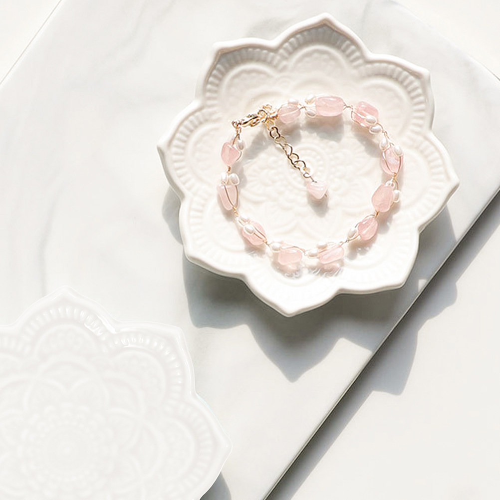 Ceramic Trinket Dish - 2Pcs Organic Shape Ceramic Jewelry Tray