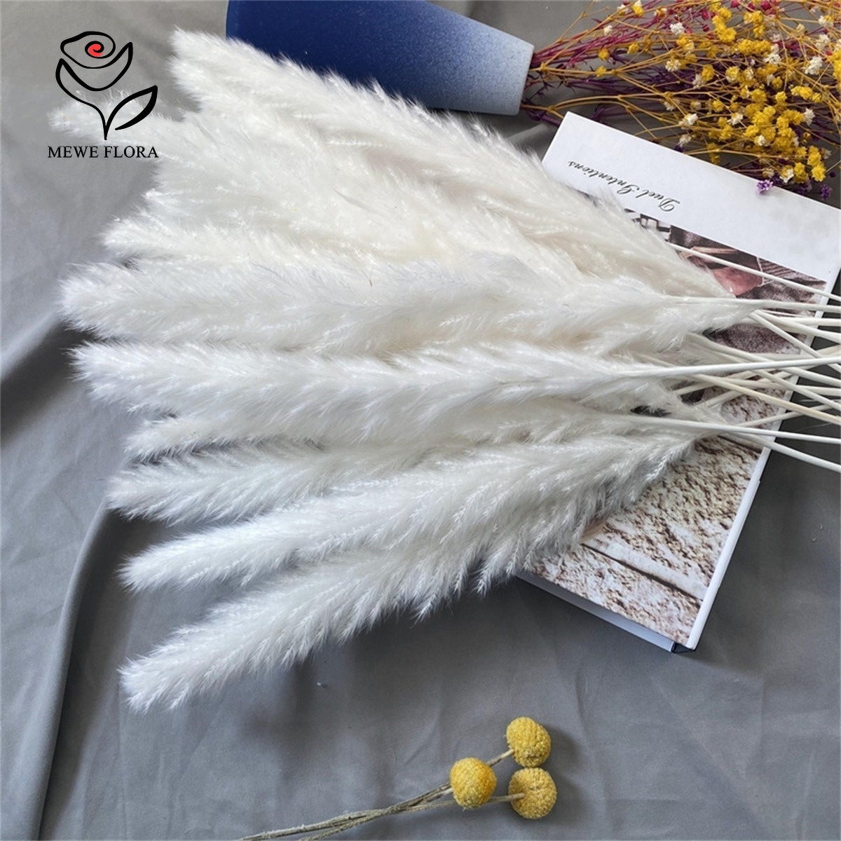 Pampas Grass Decor - 18 Stems Natural Dried Flowers Fluffy