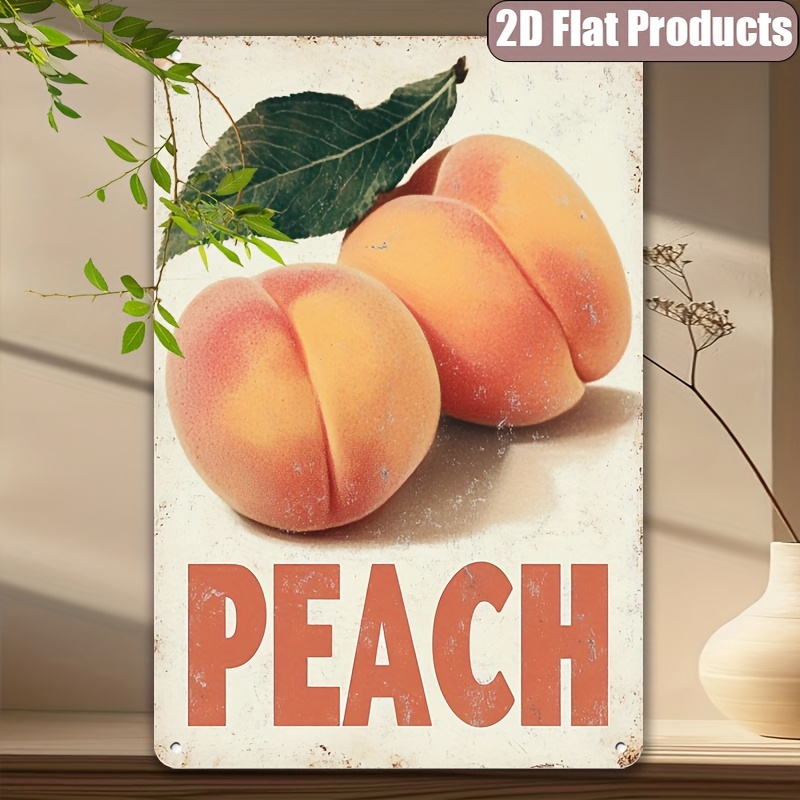 Home Decor Theme - Vintage Peach-Themed Metal Sign - 7.