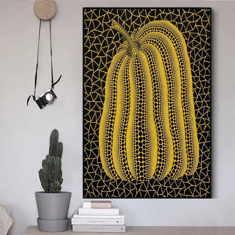Geometric Wall Art - Yayoi Kusama Abstract Pumpkin Canvas Painting