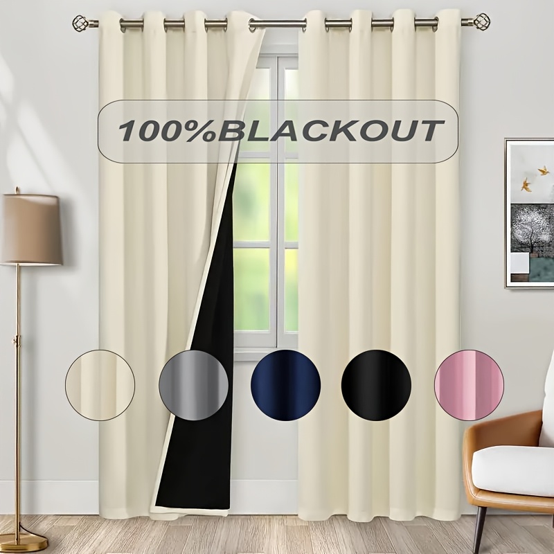 Home Decor Under 100 - 1pc 100% Blackout Curtain with Black