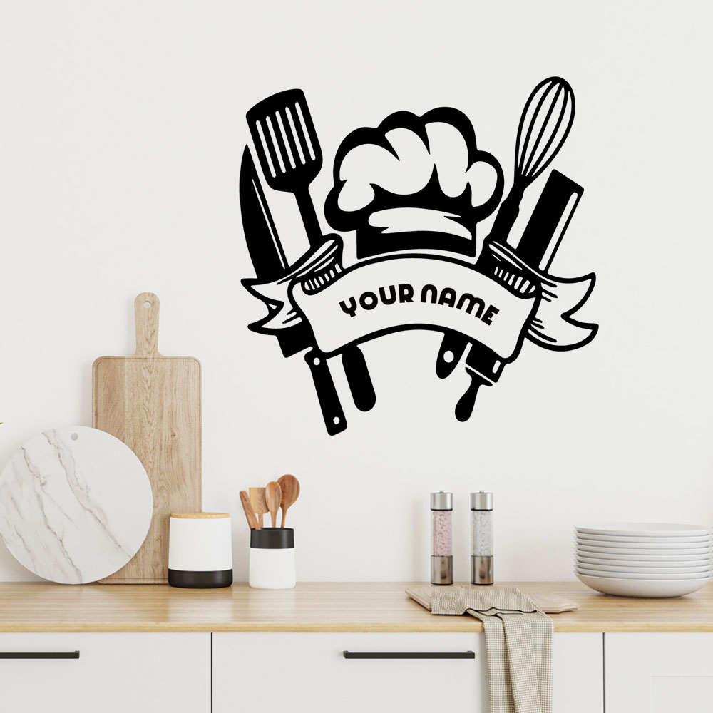 Home Decor Sticker - 1PC Colorful Kitchenware Customized Name Family