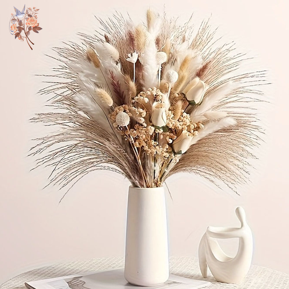80Pcs Artificial Dried Flowers - огляд і ціна Pampas Grass Decor