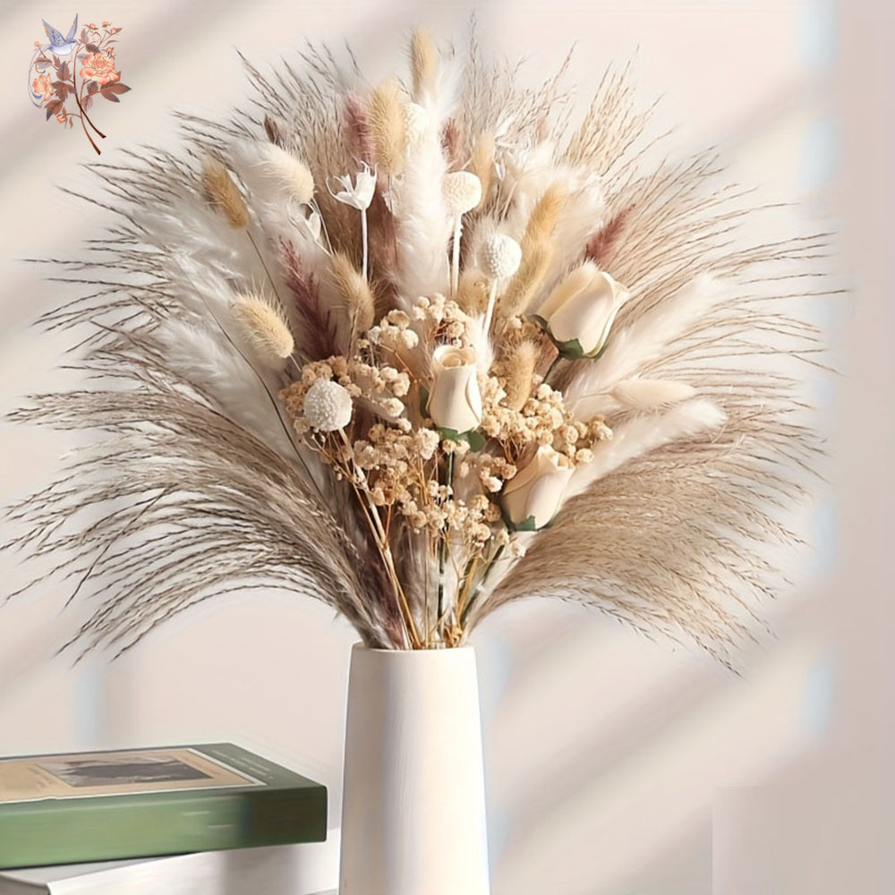 80Pcs Artificial Dried Flowers - огляд і ціна Pampas Grass Decor