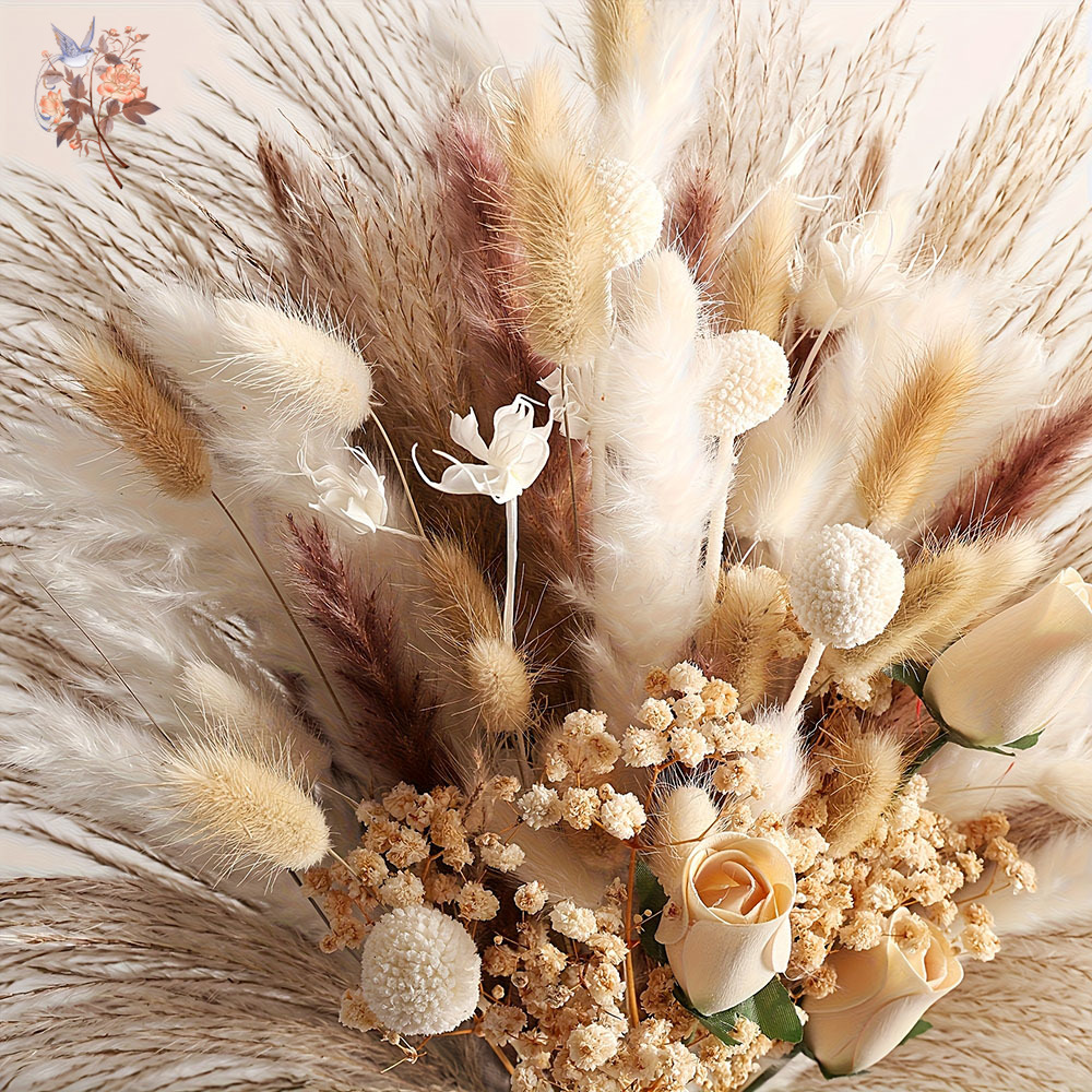 80Pcs Artificial Dried Flowers - огляд і ціна Pampas Grass Decor