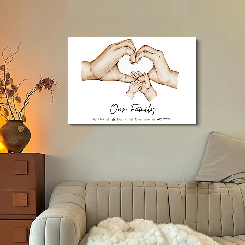 Personalized Custom Family Han - огляд і ціна Home Decor Canvas