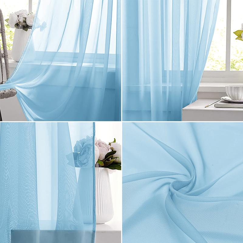 Light Blue Solid Sheer Voile W - огляд і ціна Home Decor Under 100