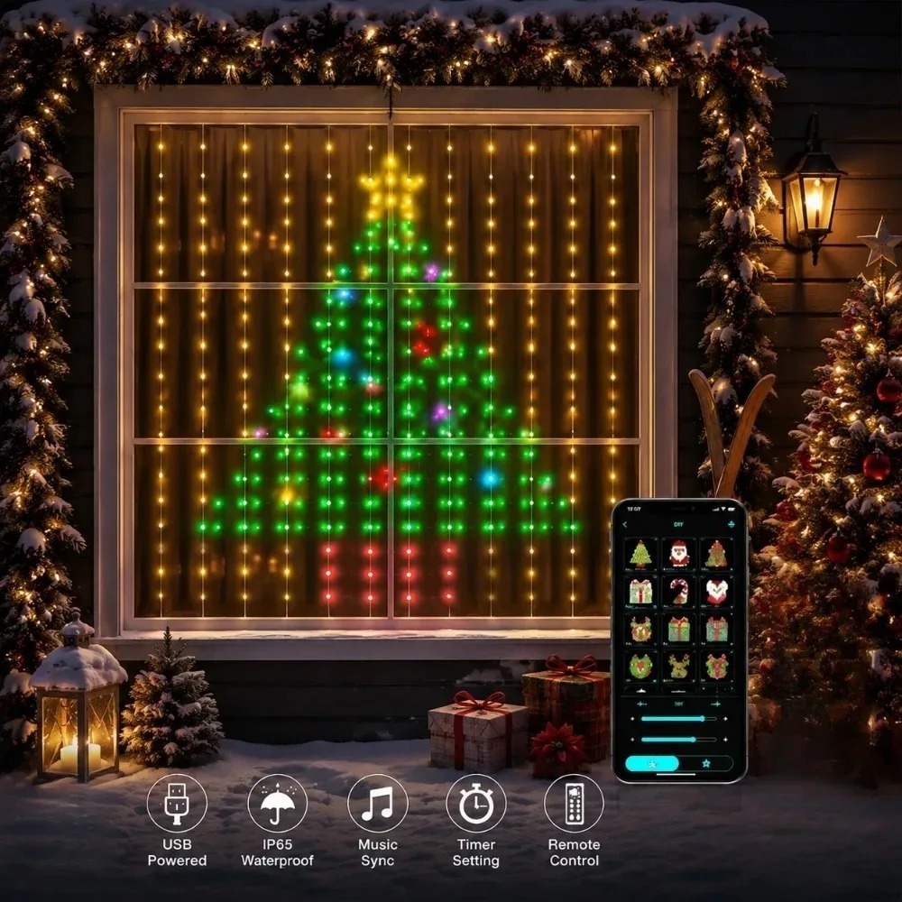 LED Pixel Curtain Lights Bluet - огляд і ціна Home Decor Free App