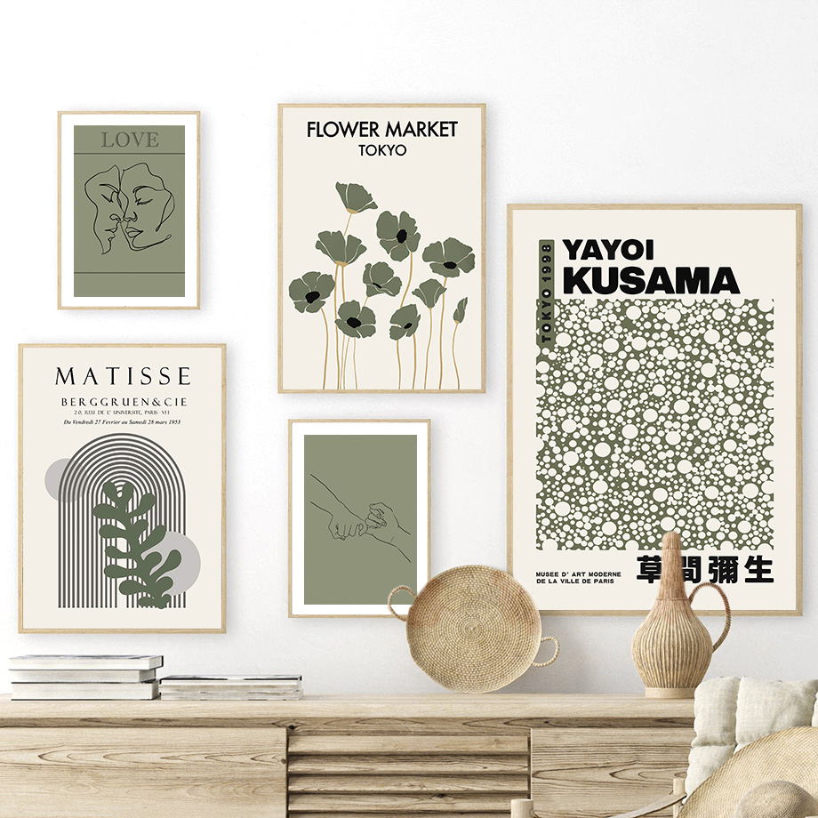 Sage Green Yayoi Kusama Matiss - огляд і ціна Home Decor Japandi
