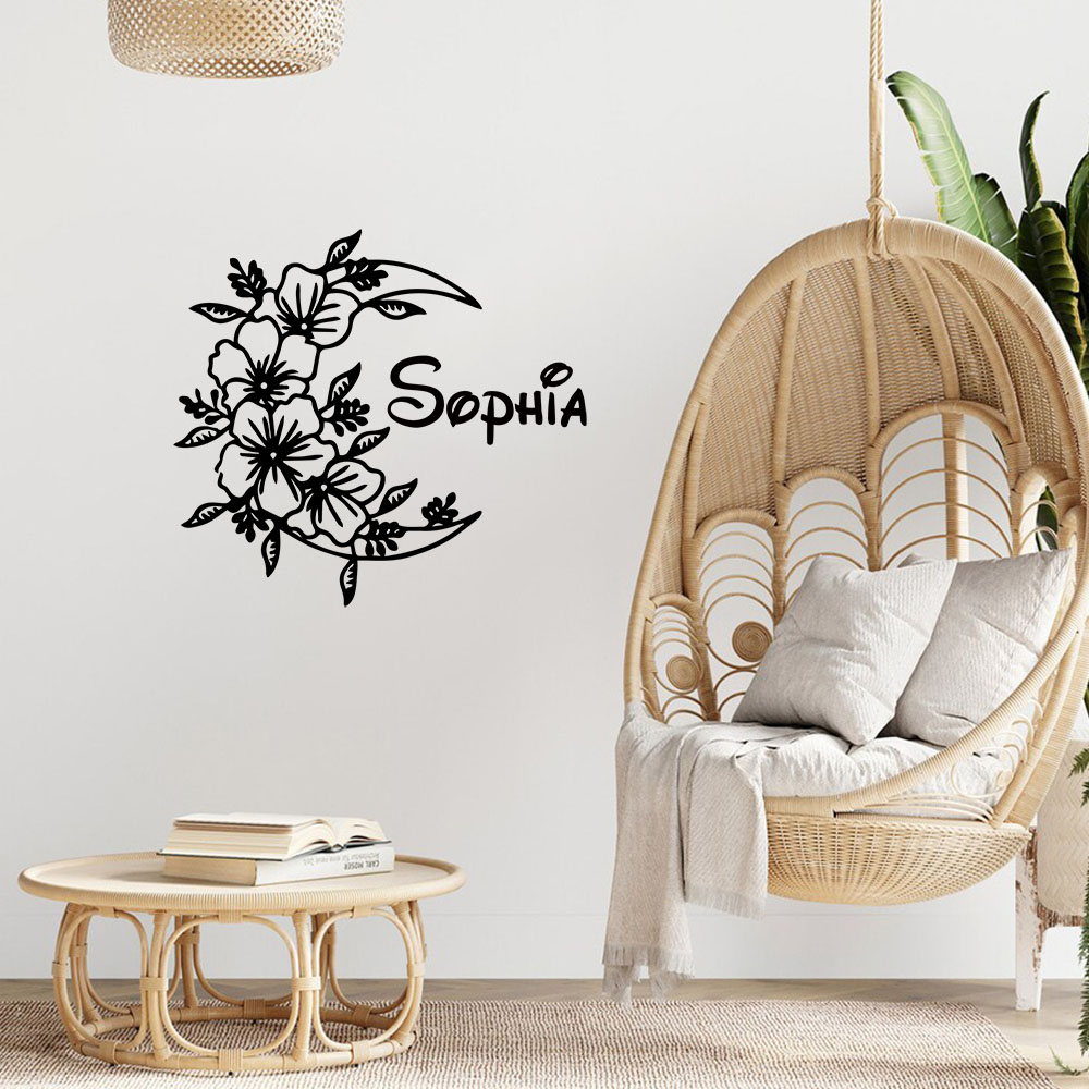 1PC Creative Moon Flower Custo - огляд і ціна Home Decor Sticker