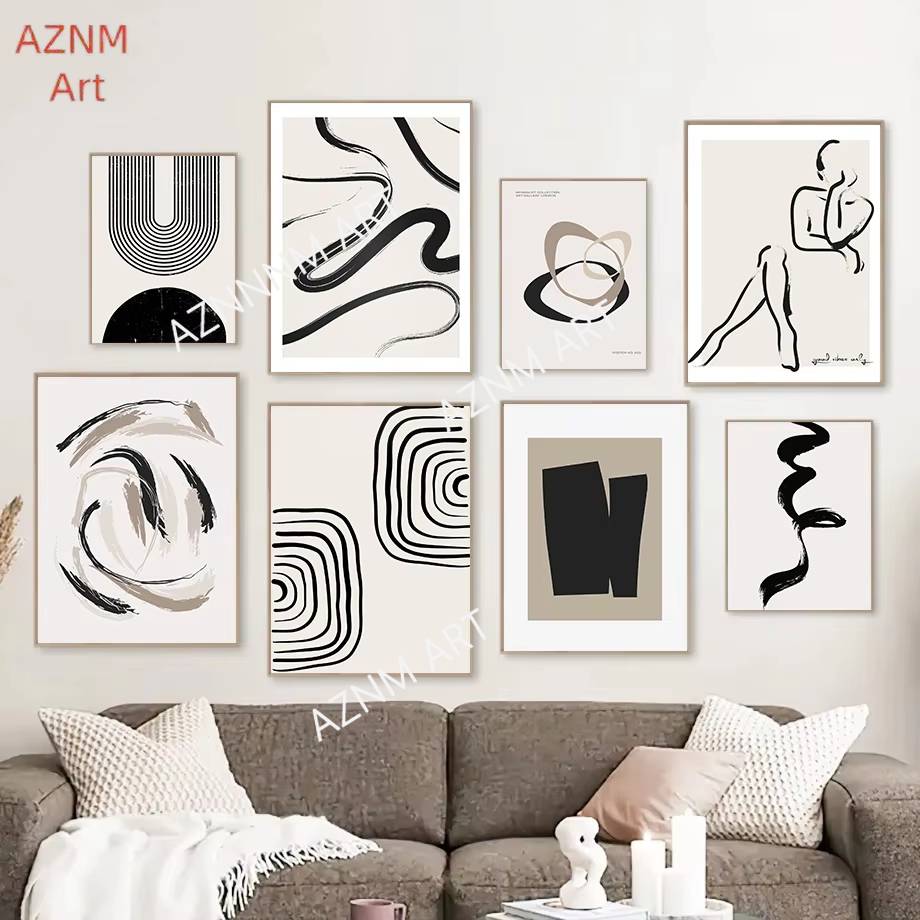 Nordic Bohemian Line Art Black - огляд і ціна Home Decor Minimal