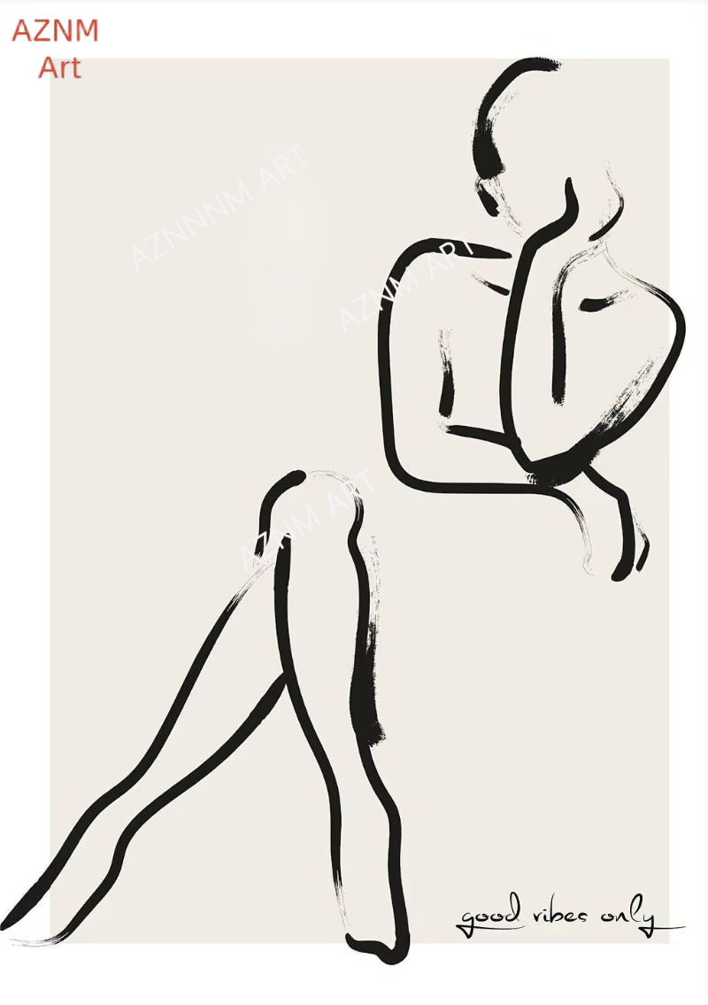Nordic Bohemian Line Art Black - огляд і ціна Home Decor Minimal