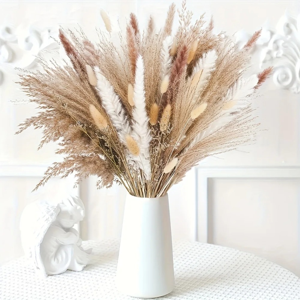 80Pieces Natural Dried Flowers - огляд і ціна Pampas Grass Decor