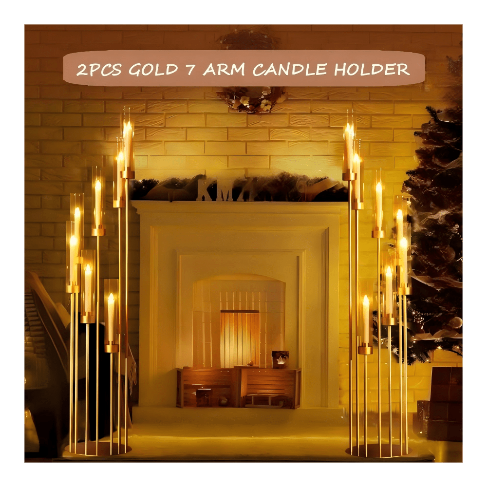 2Pcs 7Arm Gold Floor Candelabr - огляд і ціна Flooring Home Decor
