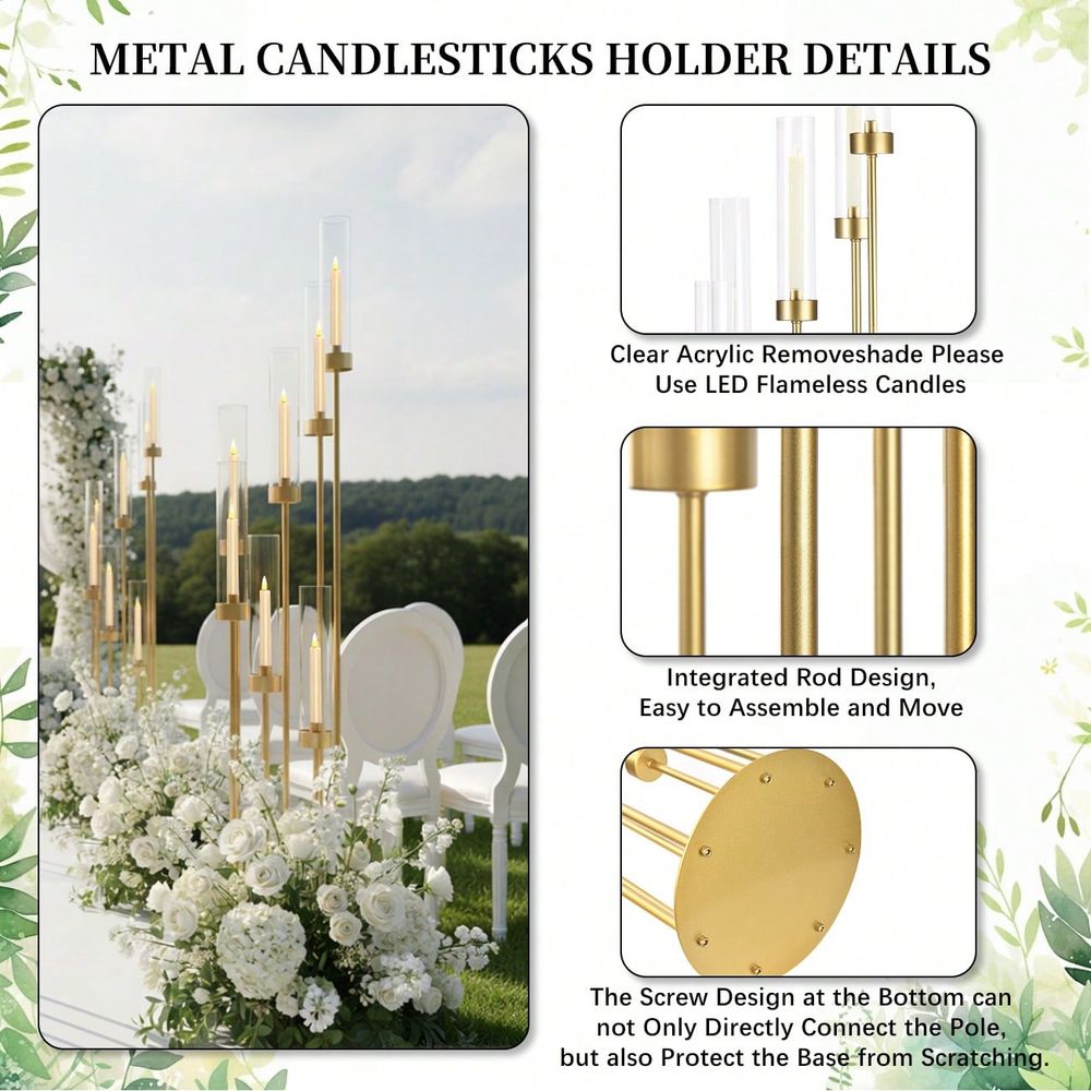 2Pcs 7Arm Gold Floor Candelabr - огляд і ціна Flooring Home Decor