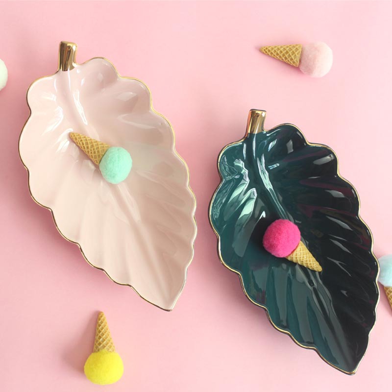 Leaf Shape Ceramic Fruit Plate - огляд і ціна Ceramic Trinket Dish