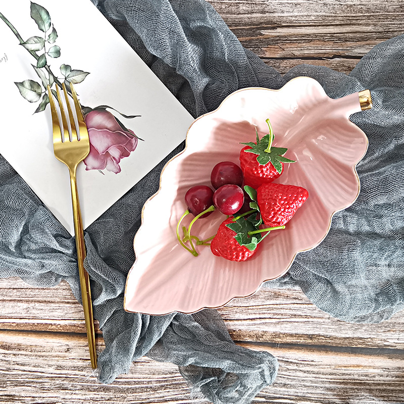 Leaf Shape Ceramic Fruit Plate - огляд і ціна Ceramic Trinket Dish