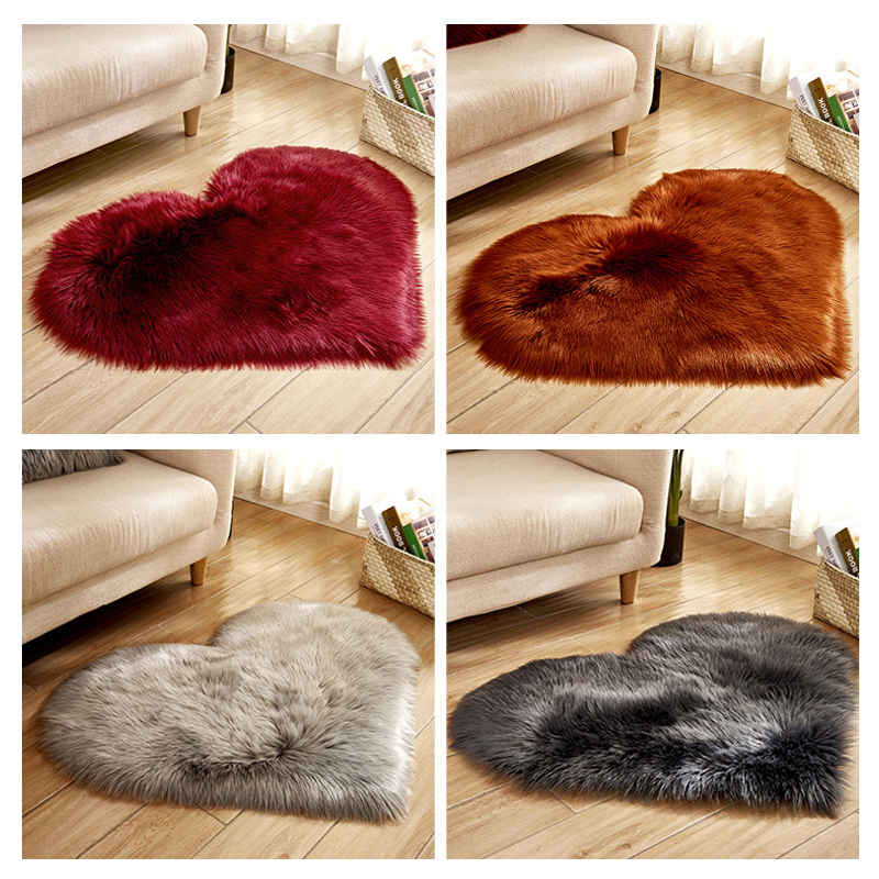 Furry Solid Color Heart Rug Be - огляд і ціна Home Decor Under 100