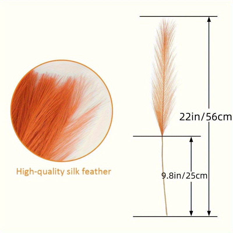 10pcs Vivid Orange Pampas Gras - огляд і ціна Pampas Grass Decor