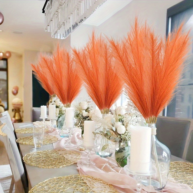 10pcs Vivid Orange Pampas Gras - огляд і ціна Pampas Grass Decor