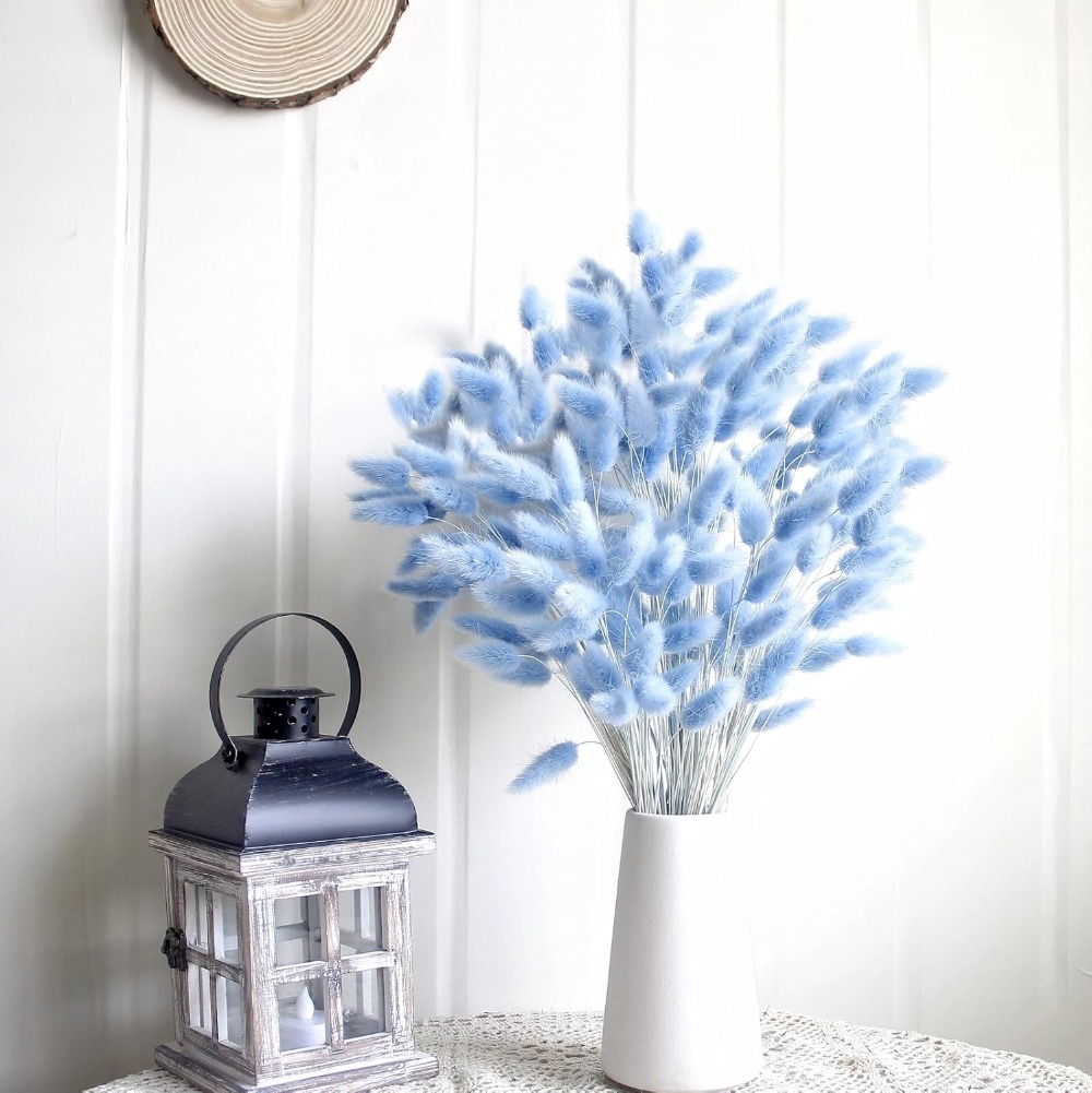 100PCS Blue Hare's-tail Grass  - огляд і ціна Pampas Grass Decor