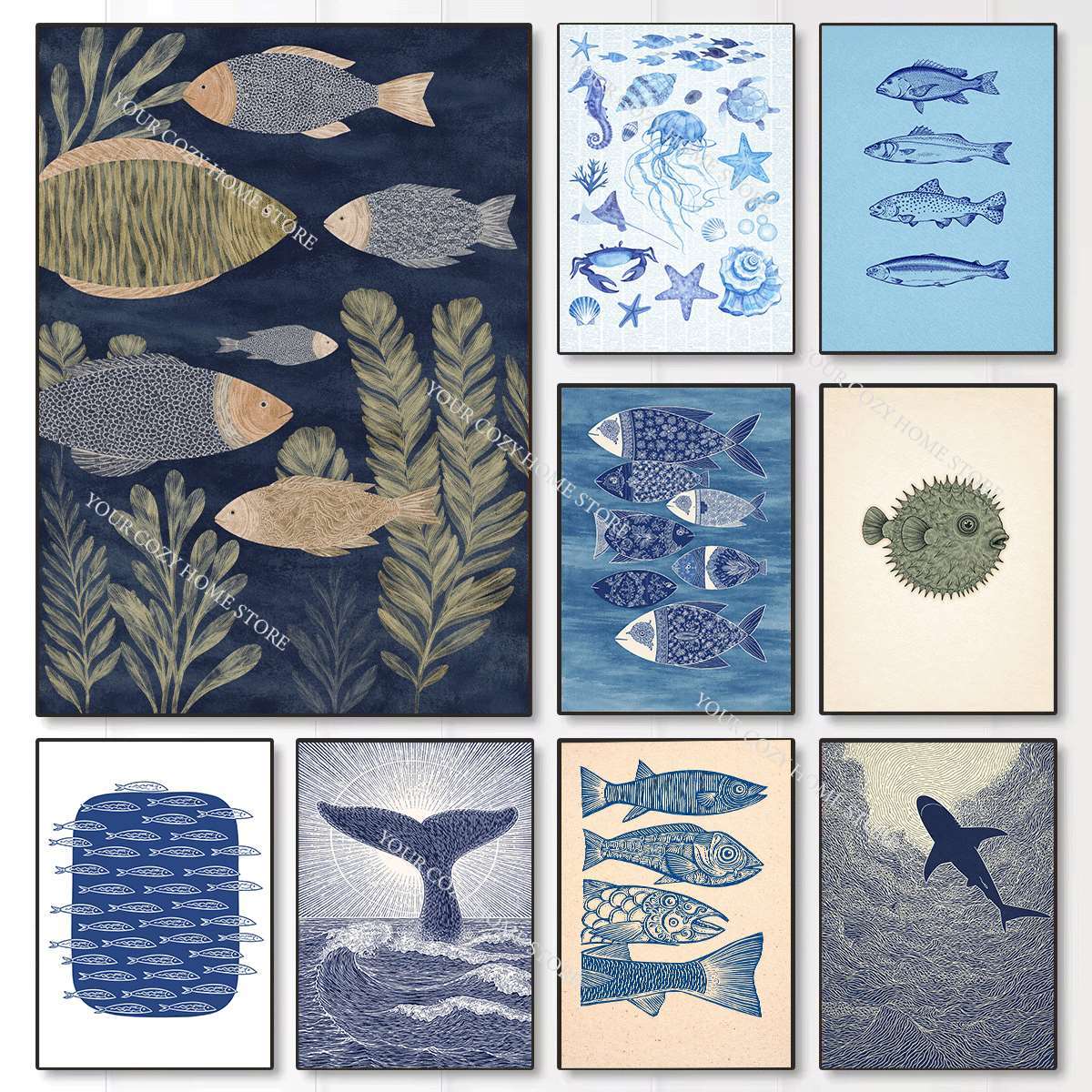Minimalist Nautical Fish and W - огляд і ціна Home Decor Theme