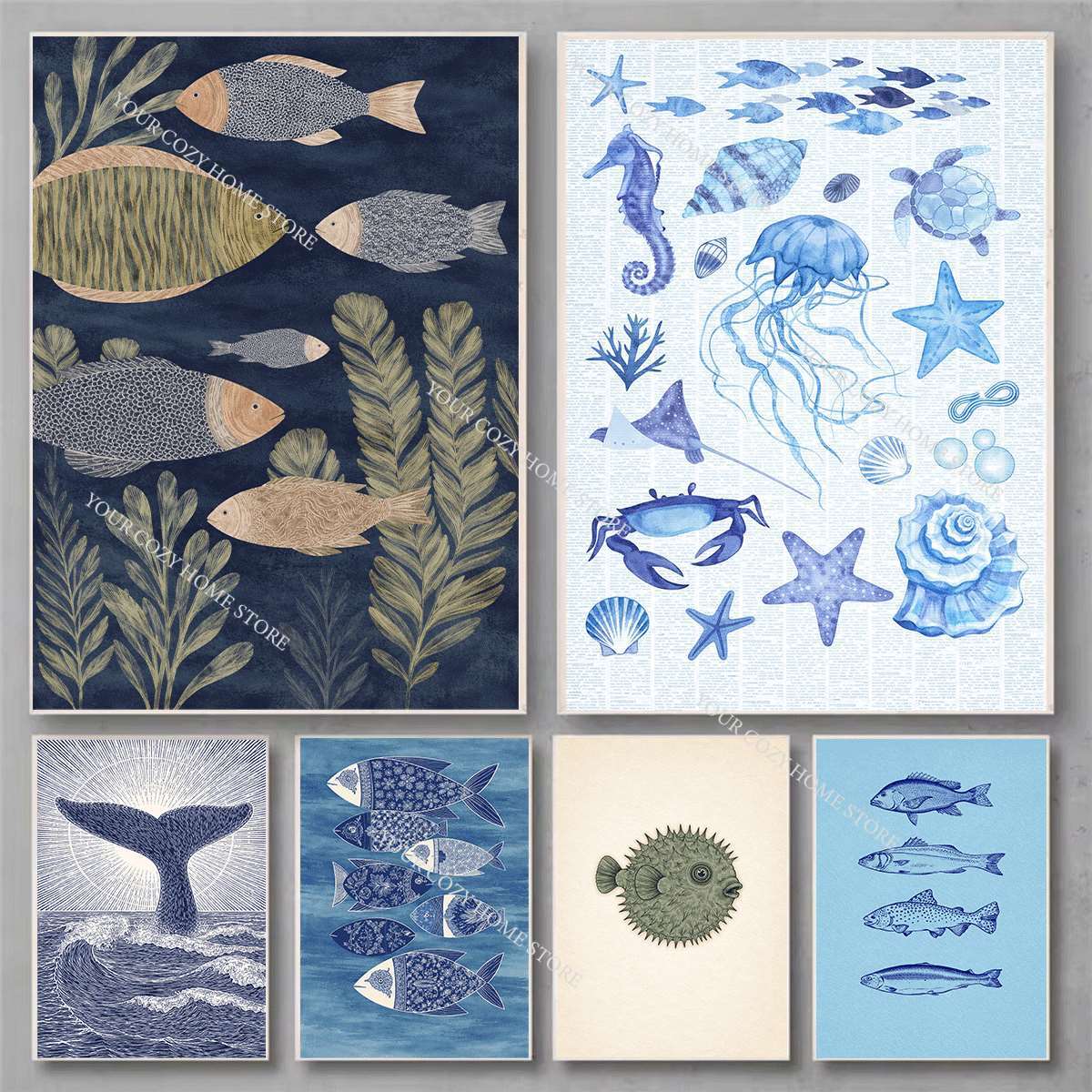 Minimalist Nautical Fish and W - огляд і ціна Home Decor Theme