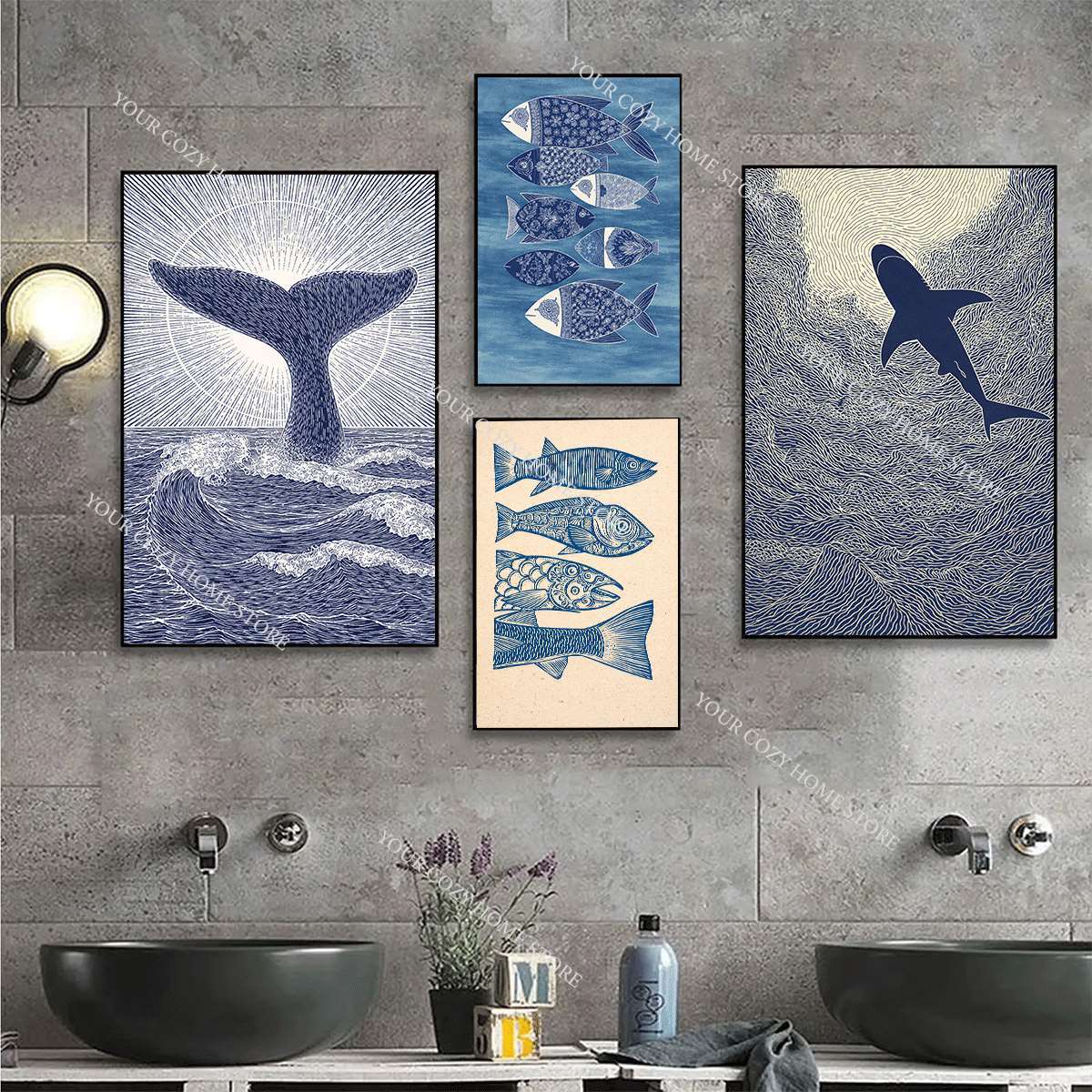 Minimalist Nautical Fish and W - огляд і ціна Home Decor Theme